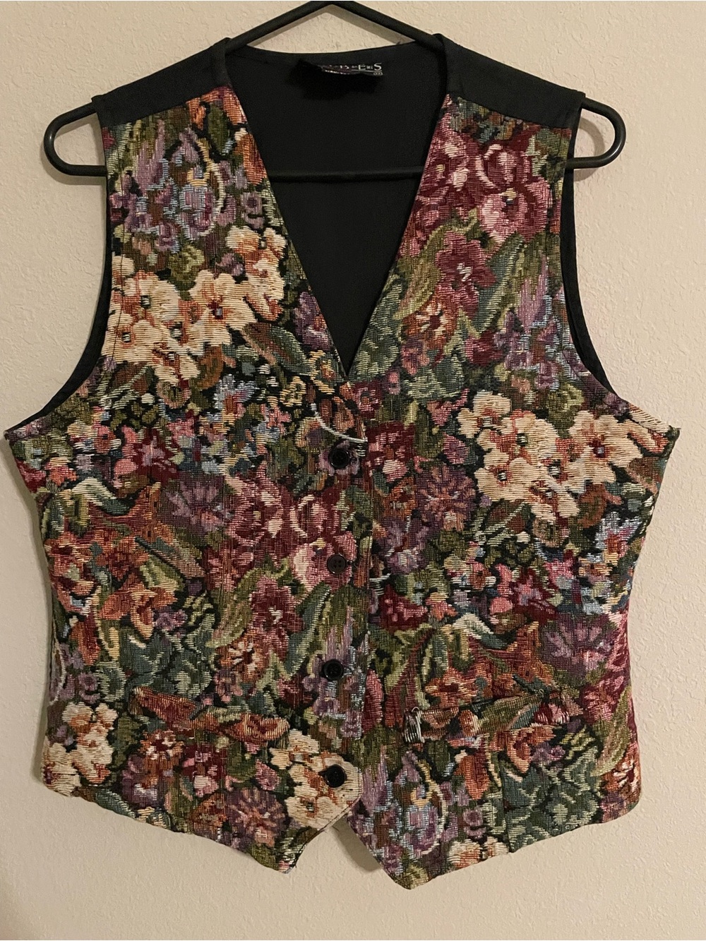 Vintage Tribes For Her Floral Tapestry  Vest Made In India Size Medium
